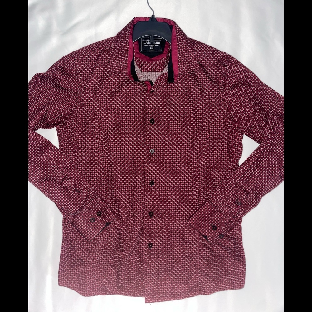 Men burgundy dress shirt